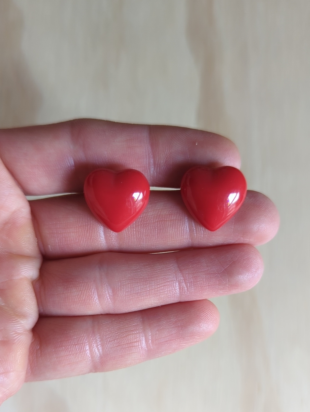 Red Heart Stud Earrings